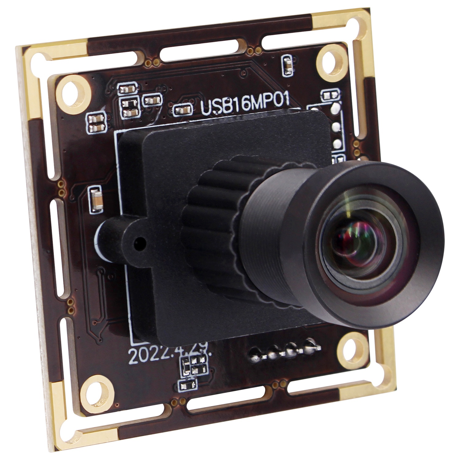 ELP 16MP USB Camera CMOS IMX298 Sensor PC Webcam Free Driver Plug-n-Play Mini Embeded Camera Module For Industrial Machines HD UVC Webcam Module With No Distortion Lens
