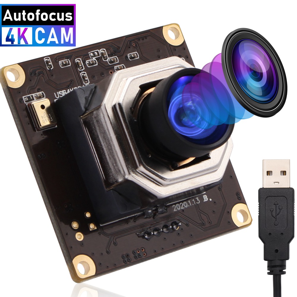 ELP Autofocus 4K USB Webcam Module HD 3840x2160 CMOS Sony IMX415 Mini 38*38mm Board USB Camera for Windows Android Linux MAC