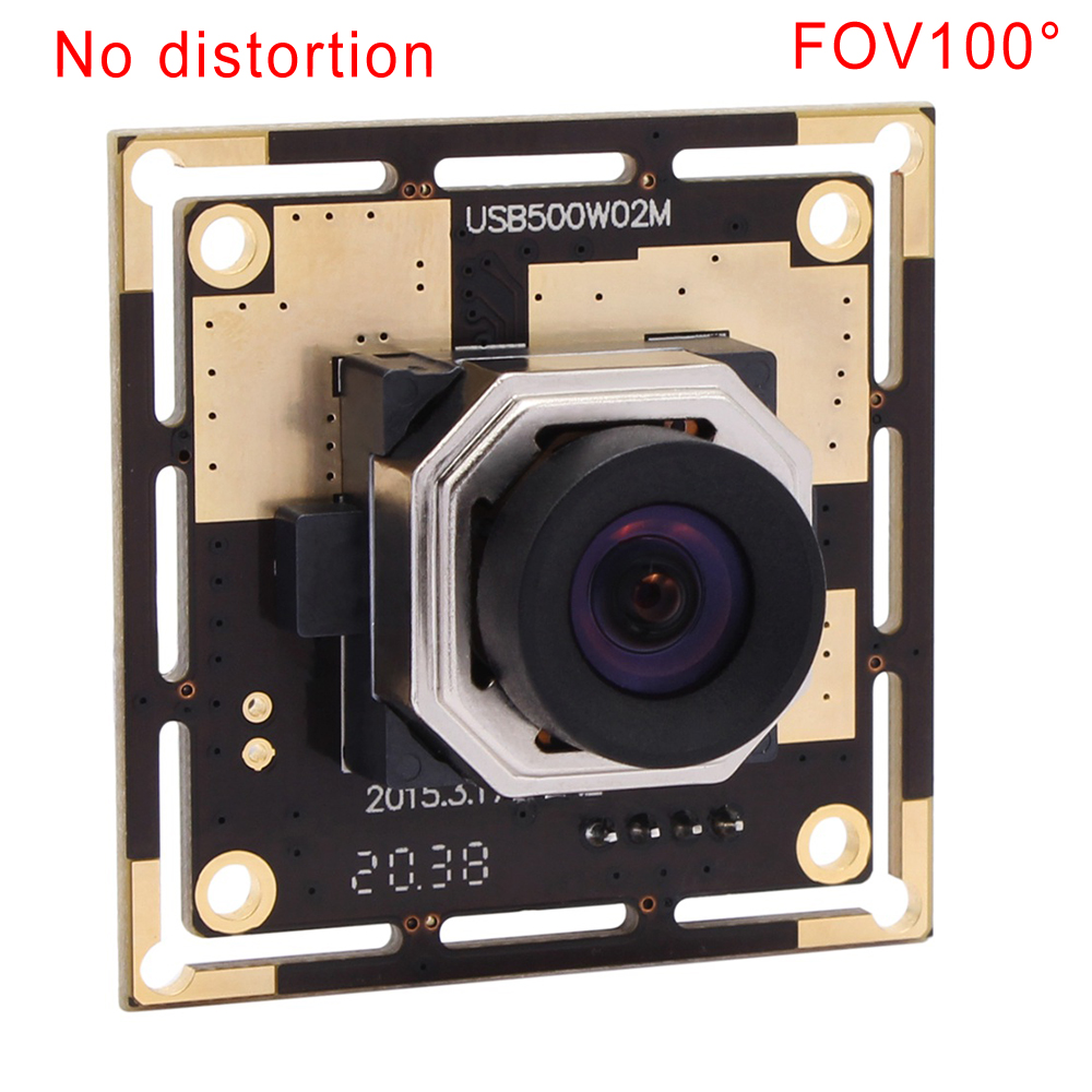 ELP 5megapixel CMOS OV5640 MJPEG 100degree no distortion lens 5MP industrial Camera for advertising / LED display