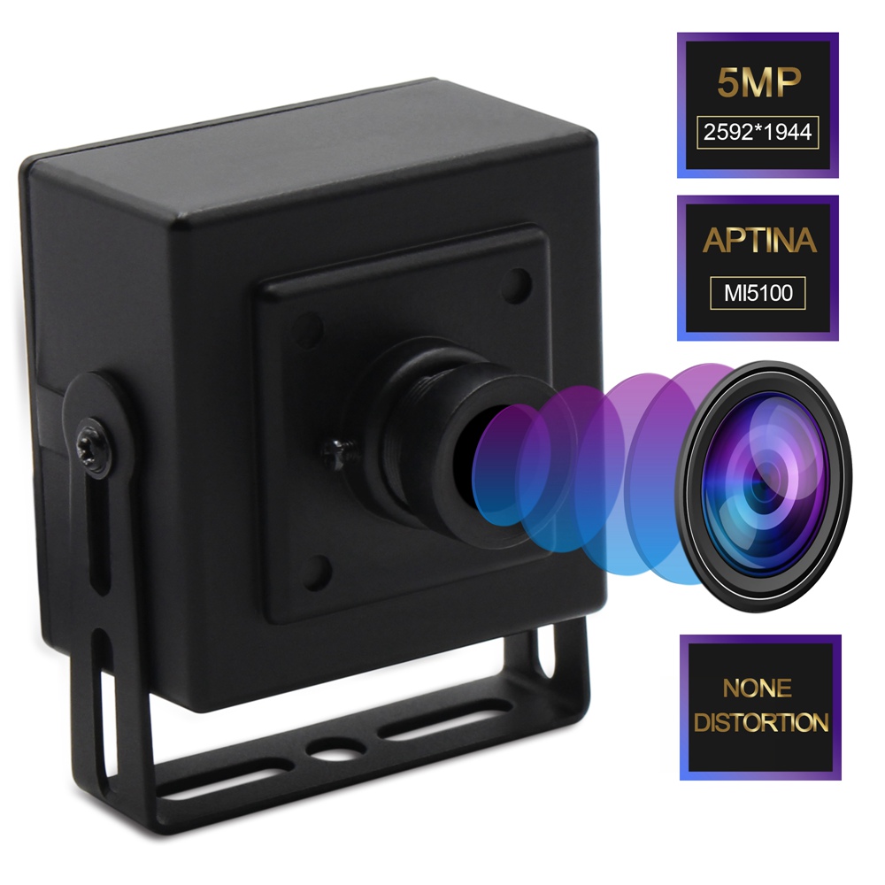ELP 5MP Aptina MI5100 Camera Module Color CMOS 100 Degree No Distortion Free Driver USB2.0 Webcam for barcode scanner