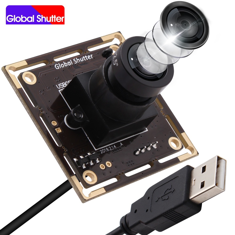 ELP Global Shutter USB Webcam High Speed 60fps 1280*720P Camera Module Aptina AR0144 UVC Industrial USB Camera For Fast Moving