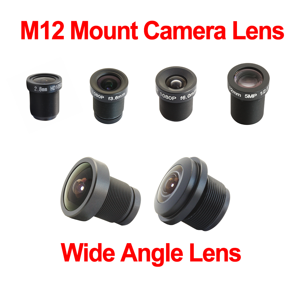 Fixed Foculs M12 Mount 2.1/2.8mm/3.6mm/6/8mm/12mm optional HD CCTV Camera Lens Wide Angle Fisheye Lens For Camera Module