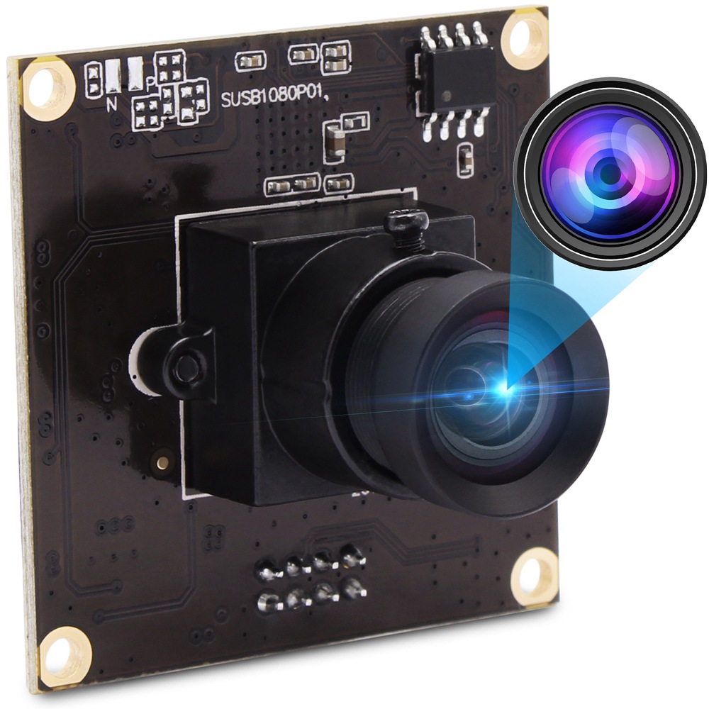 ELP High Speed USB3.0 USB Camera 2MP USB Camera Module with IMX291 Image Sensor, 1920 * 1080@50fps Webcam with 100 Degree No Distortion Lens for Android Windows Linux,Plug&Play Webcam