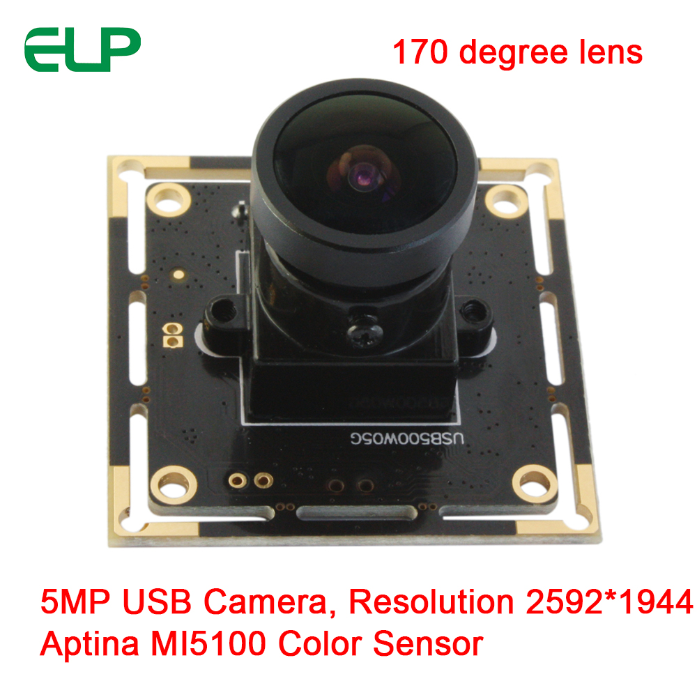ELP Fisheye Lens 5mega pixels HD CMOS Sensor 170degree Wide Angle USB Webcam For Windows Linux Android system