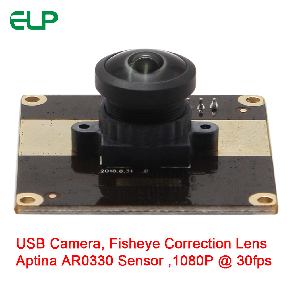ELP 180 Degree Super Wide Angle Distortion Correction USB Webcam Camera Module 1080P UVC OTG USB 2.0 High Speed Webcam H.264 MJPEG